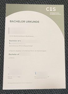 CBS International Business School Urkunde (