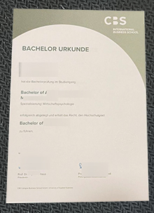 CBS International Business School Urkunde (
