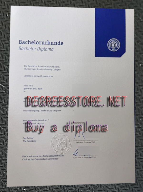 Deutsche Sporthochschule Köln Urkunde Deutsche Sporthochschule Köln Urkunde