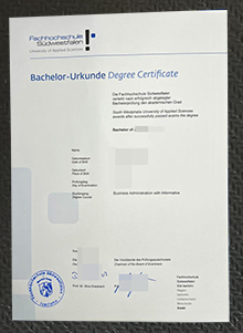Fachhochschule Südwestfalen Urkunde