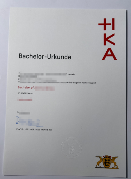 Hochschule Karlsruhe (HKA) Urkunde Hochschule Karlsruhe (HKA) Urkunde