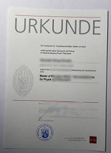 Johannes Gutenberg-Universität Mainz Urkunde sample