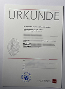 Johannes Gutenberg-Universität Mainz Urkunde sample