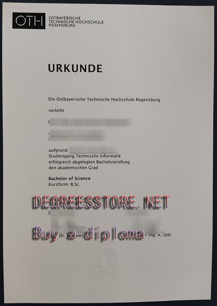 OTH Regensburg Urkunde, 雷根斯堡东巴伐利亚技术大学证书办理