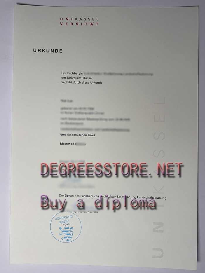 Universität Kassel diploma，Universität Kassel Urkunde