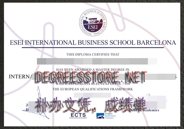 ESEI International Business School diploma，ESEI国际商学院学位证书 