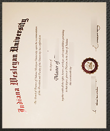 Indiana Wesleyan University Degree sample