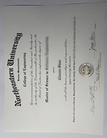 Northeastern University degree certificate