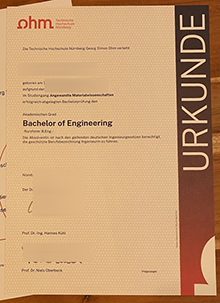Technische Hochschule Nürnberg Urkunde， 纽伦堡工业大学学位证书 (2)