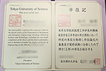 Tokyo University of Science degree, 东京理科大学学位证书