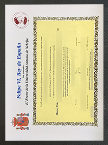 Universidad Antonio de Nebrija diploma