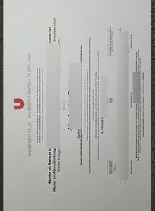 Universitat de Vic - Universitat Central de Catalunya diploma sample