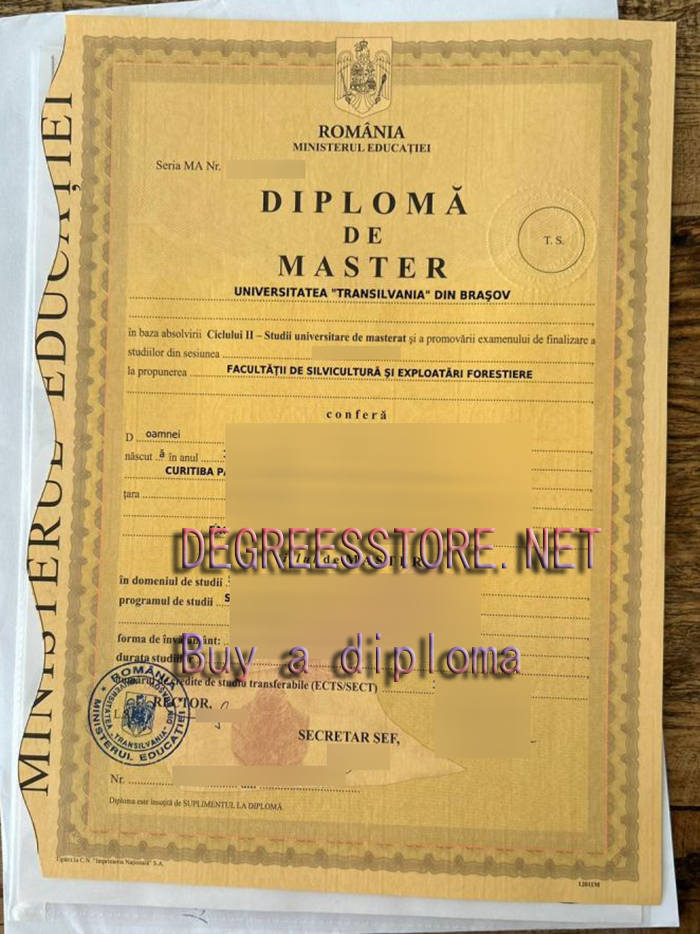 Universitatea Transilvania din Braşov degree，布拉索夫特兰西瓦尼亚大学文凭