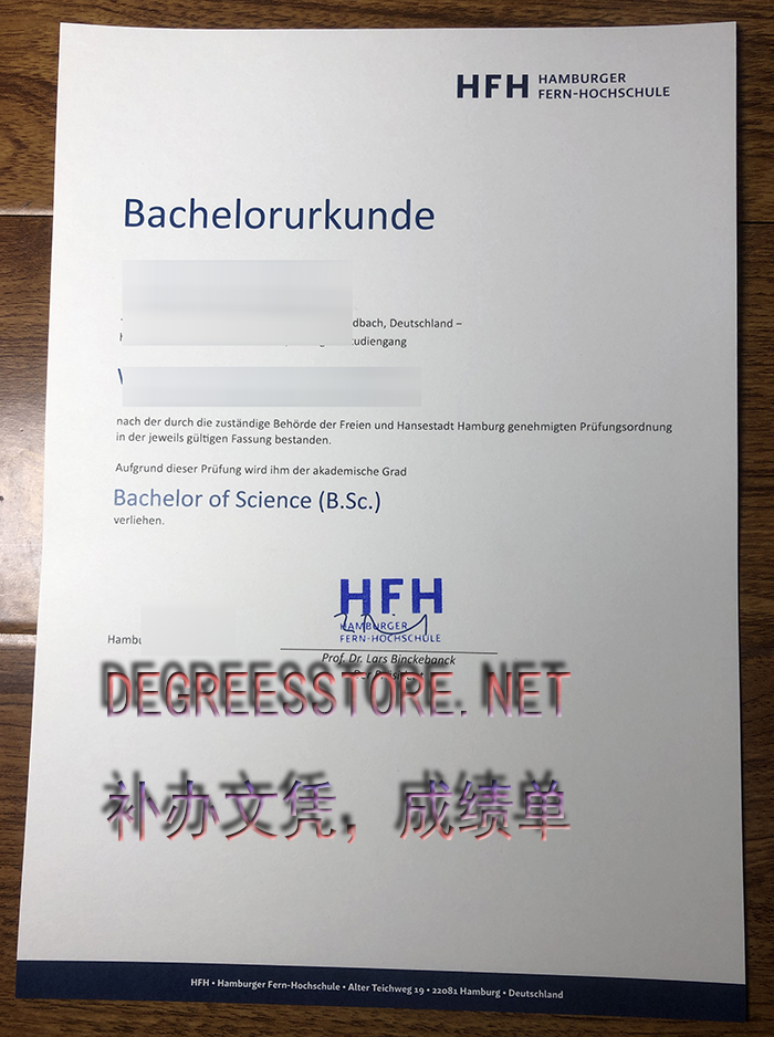 Hamburger Fern-Hochschule Urkunde, 汉堡远程教育大学文凭 Hamburger Fern-Hochschule Urkunde, 汉堡远程教育大学文凭